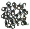 20 15mm Rhodium Finish Lobster Claw Clasps